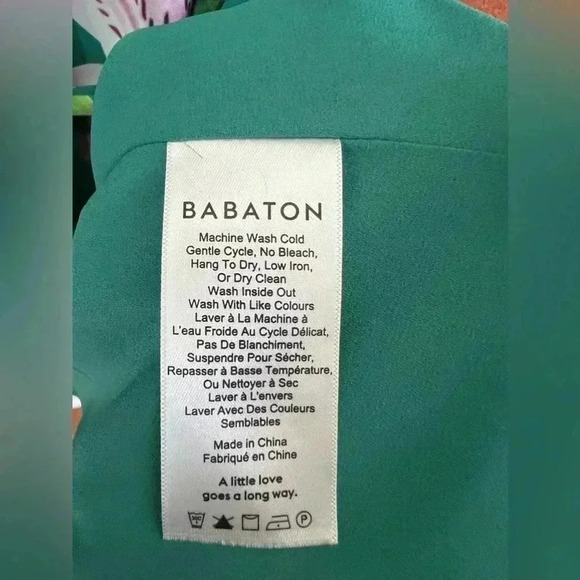 Aritzia Babaton Wallace Dress Emerald Floral Wrap Dress  Tropical Knee Length - Picture 10 of 13